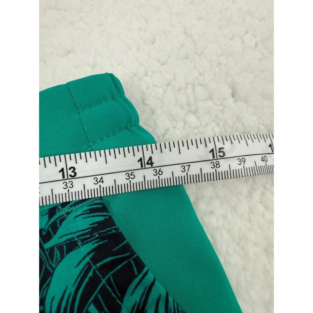 Columbia Green Black Tropical Print Drawstring Waist Casual Swim‎ Trunks Large